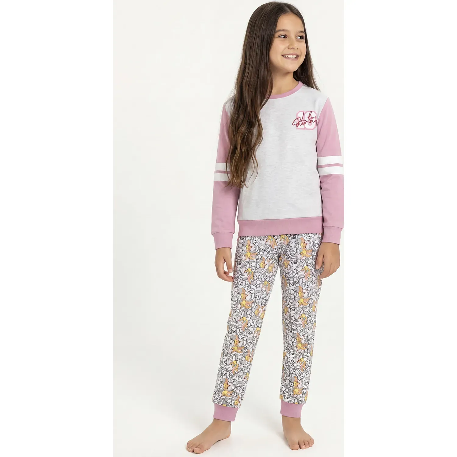 Pijama Kayser Niña Pantalon Algodon color rosado | Platanitos