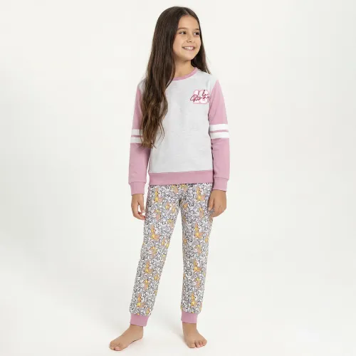 Pijama Kayser Niña Pantalon Algodon color rosado | Platanitos