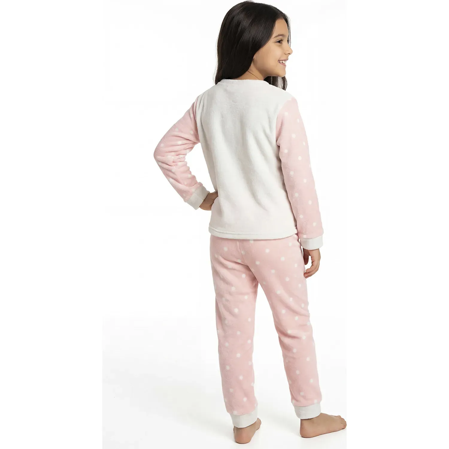 Pijama Kayser Niña Pantalon Coral Fleece color rosado | Platanitos