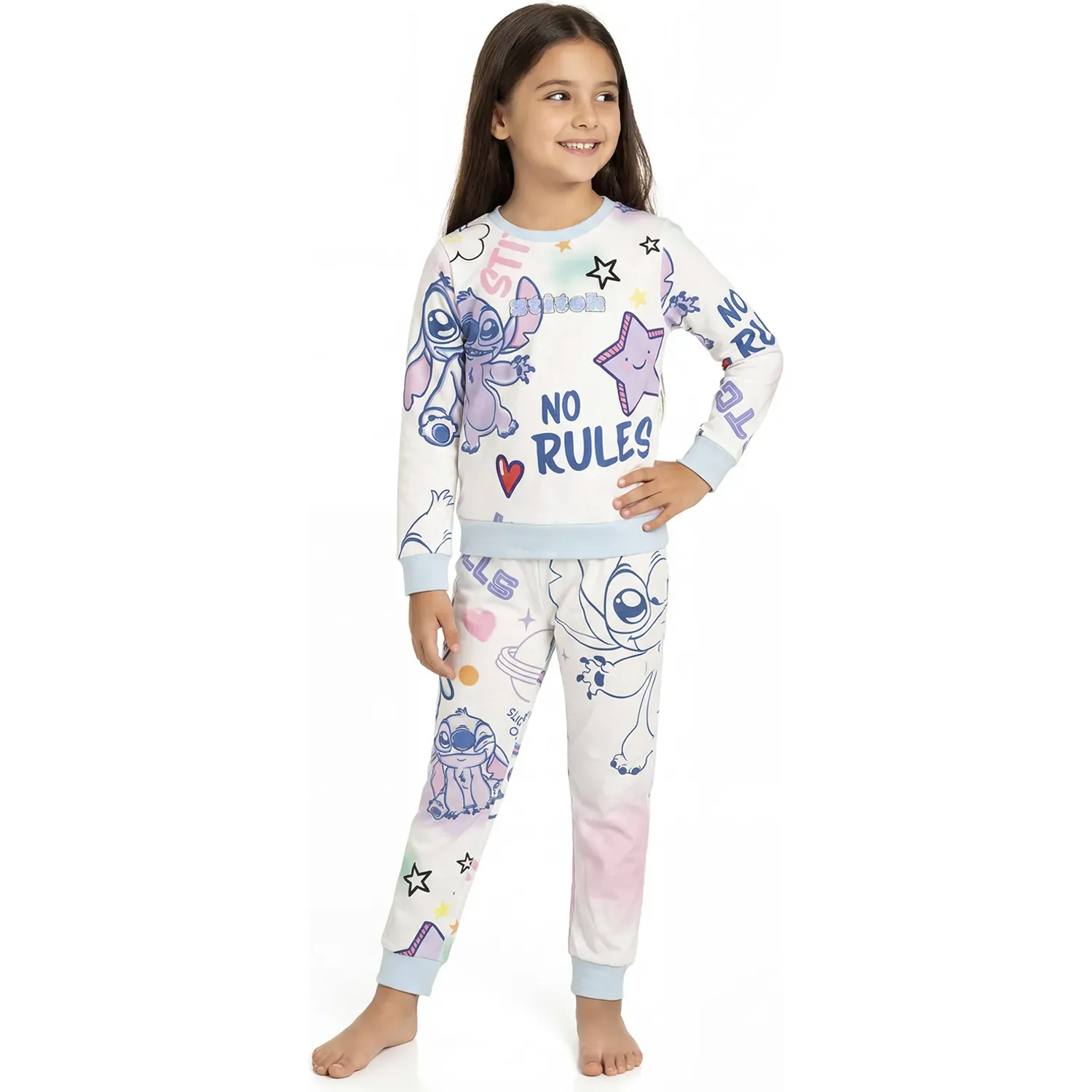 Pijama Kayser Niña Pantalon Plush color celeste | Platanitos