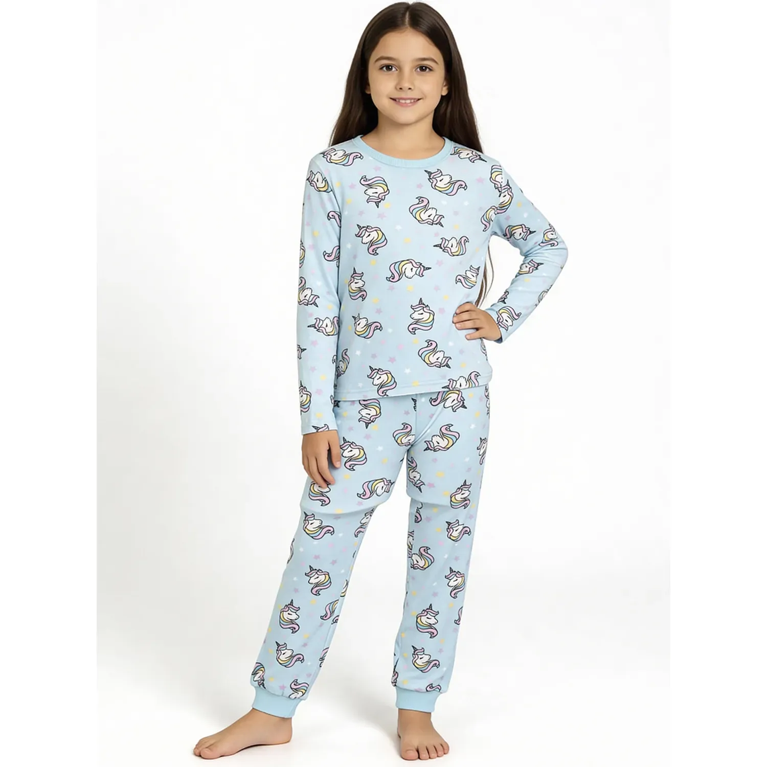 Pijama Kayser Niña Pantalon Plush color celeste | Platanitos