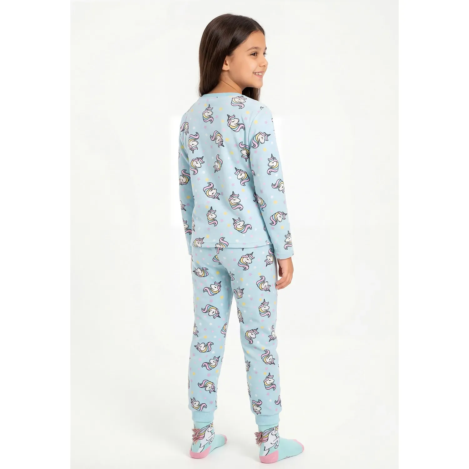 Pijama Kayser Niña Pantalon Plush color celeste | Platanitos