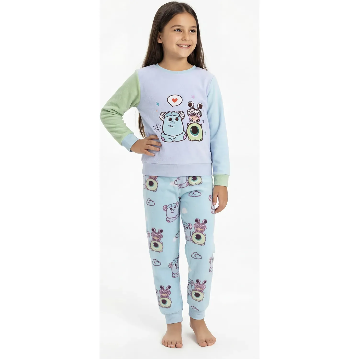 Pijama Kayser Niña Pantalon Polar color celeste | Platanitos