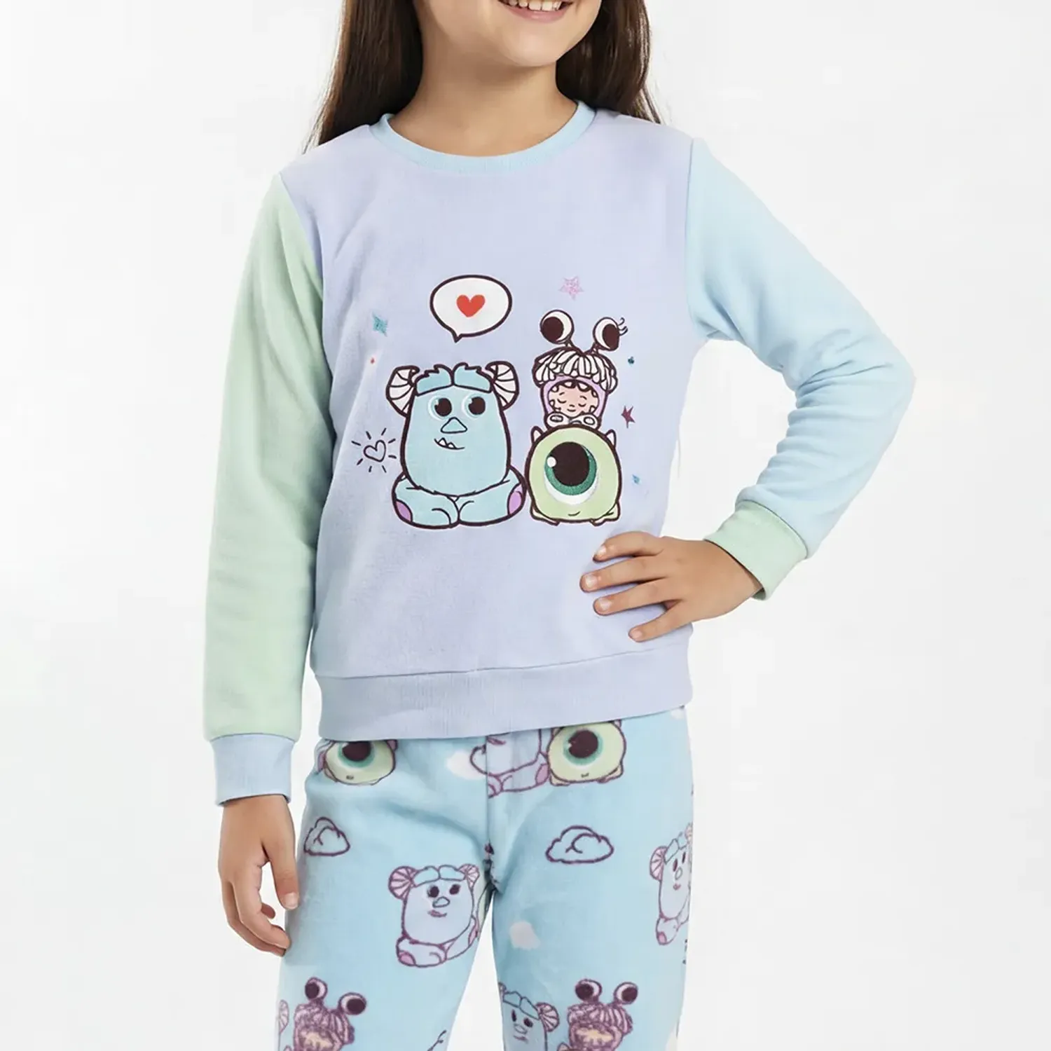 Kayser Pijama Kayser Niña Pantalon Polar color celeste | Platanitos