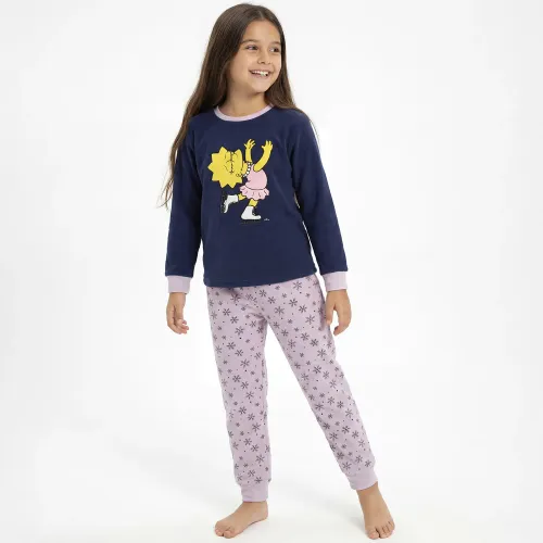 Pijama Kayser Niña Pantalon Polar color azul | Platanitos