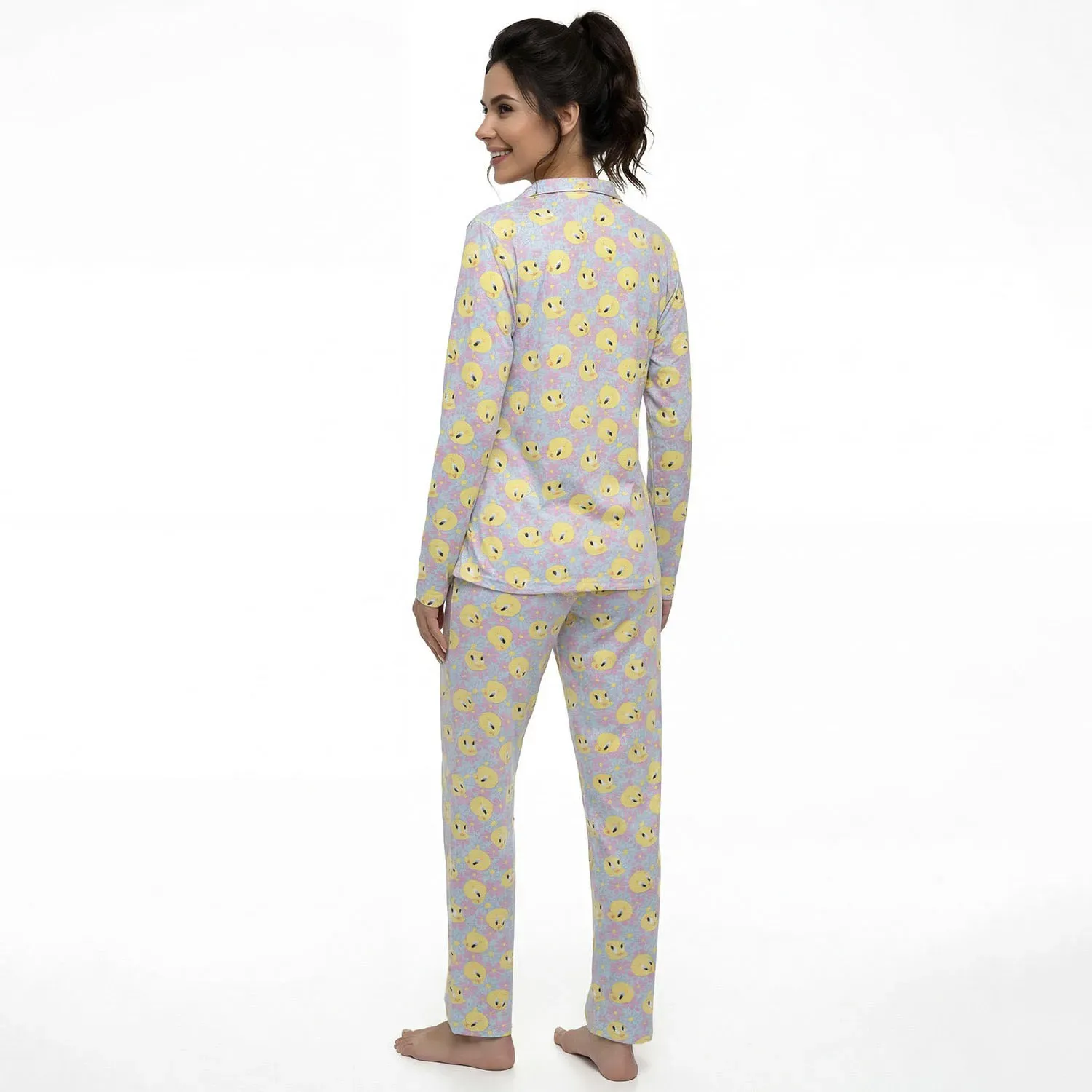 Pijama Kayser Niña Pantalon Tela Piel De Durazno color celeste | Platanitos