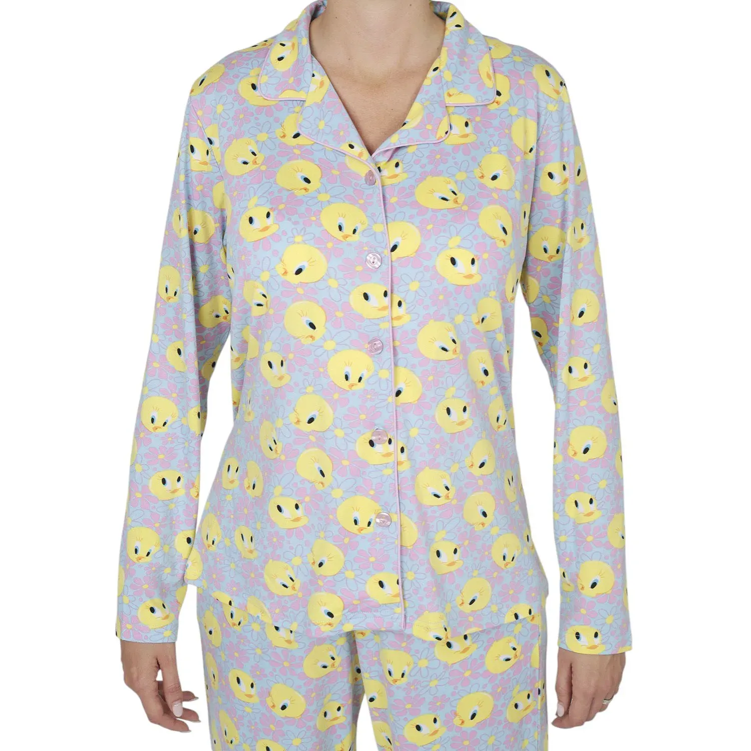 Pijama Kayser Niña Pantalon Tela Piel De Durazno color celeste | Platanitos