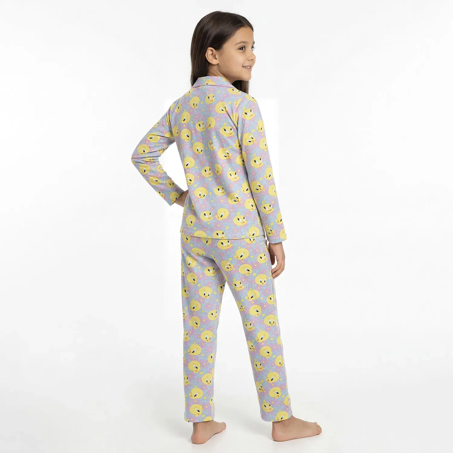 Pijama Kayser Niña Pantalon Tela Piel De Durazno color celeste | Platanitos