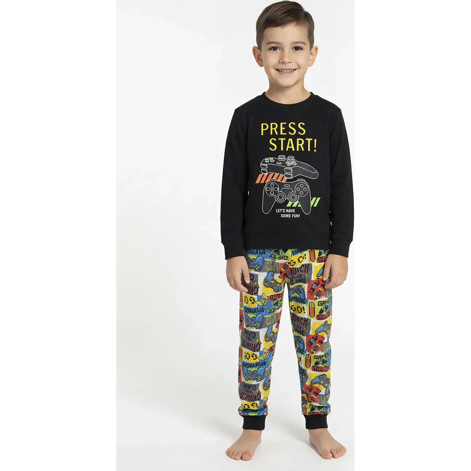 Pijama Kayser Niño Pantalon Algodon color negro | Platanitos