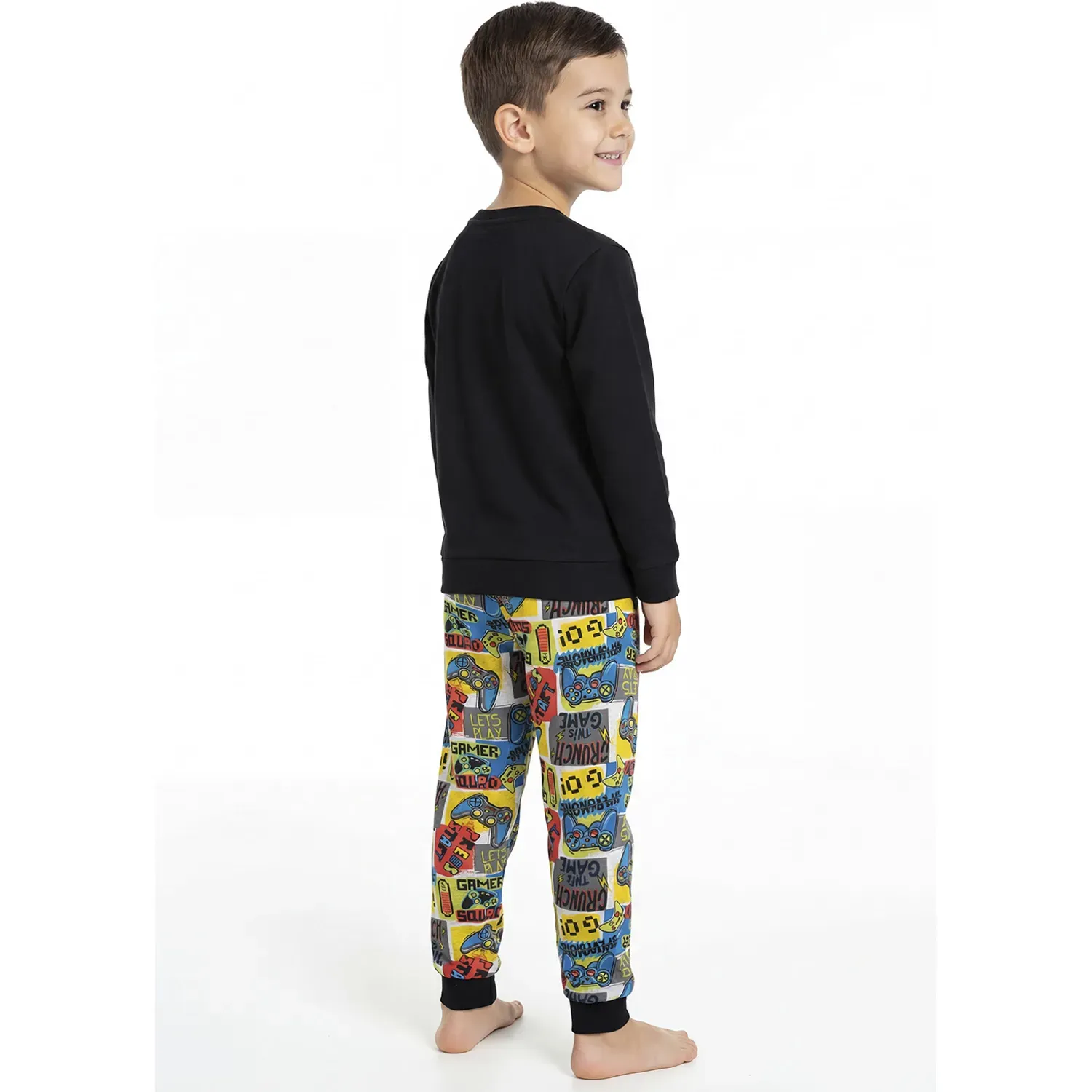 Pijama Kayser Niño Pantalon Algodon color negro | Platanitos