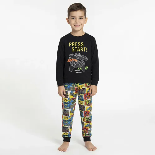 Pijama Kayser Niño Pantalon Algodon color negro | Platanitos