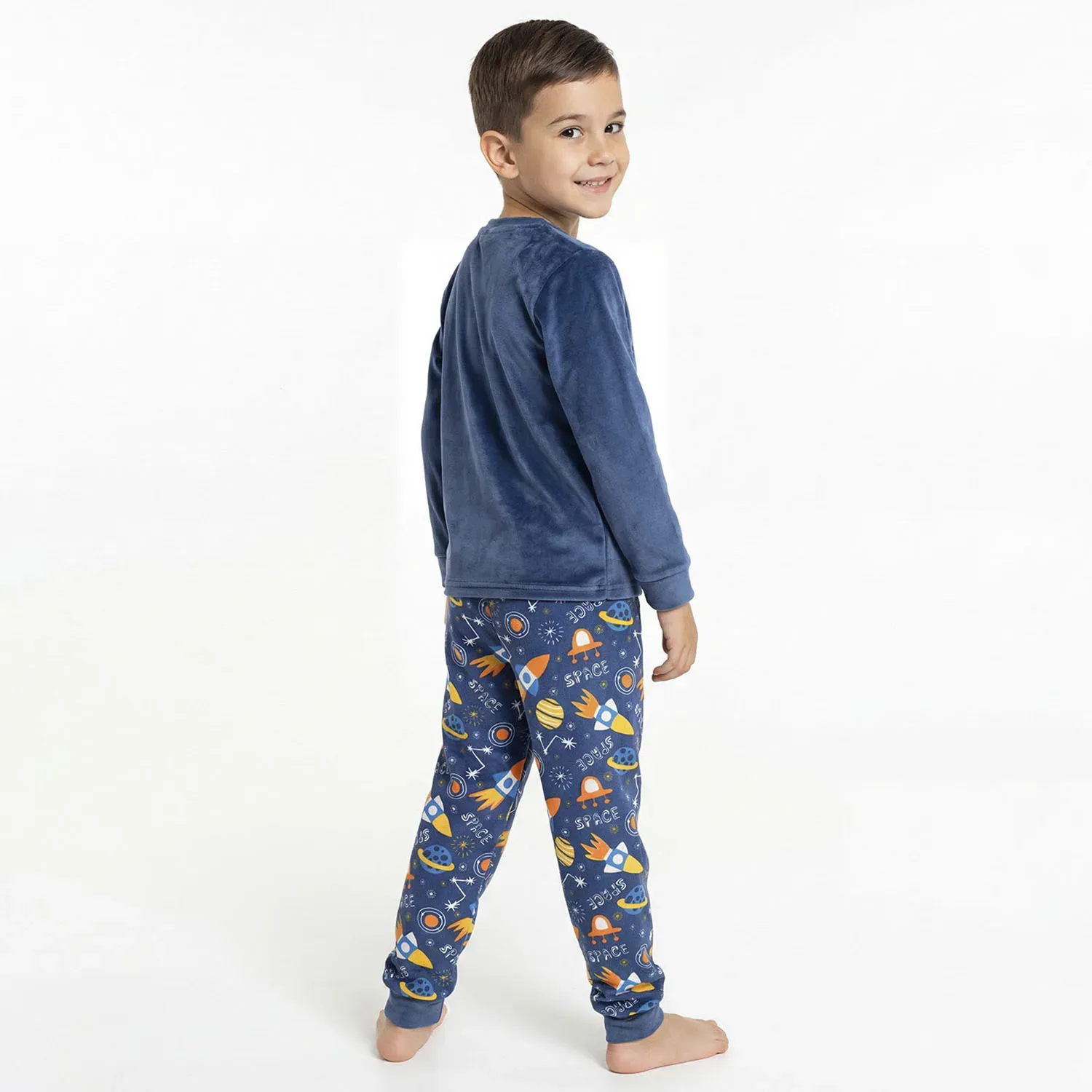 Pijama Kayser Niño Pantalon Plush color azul | Platanitos