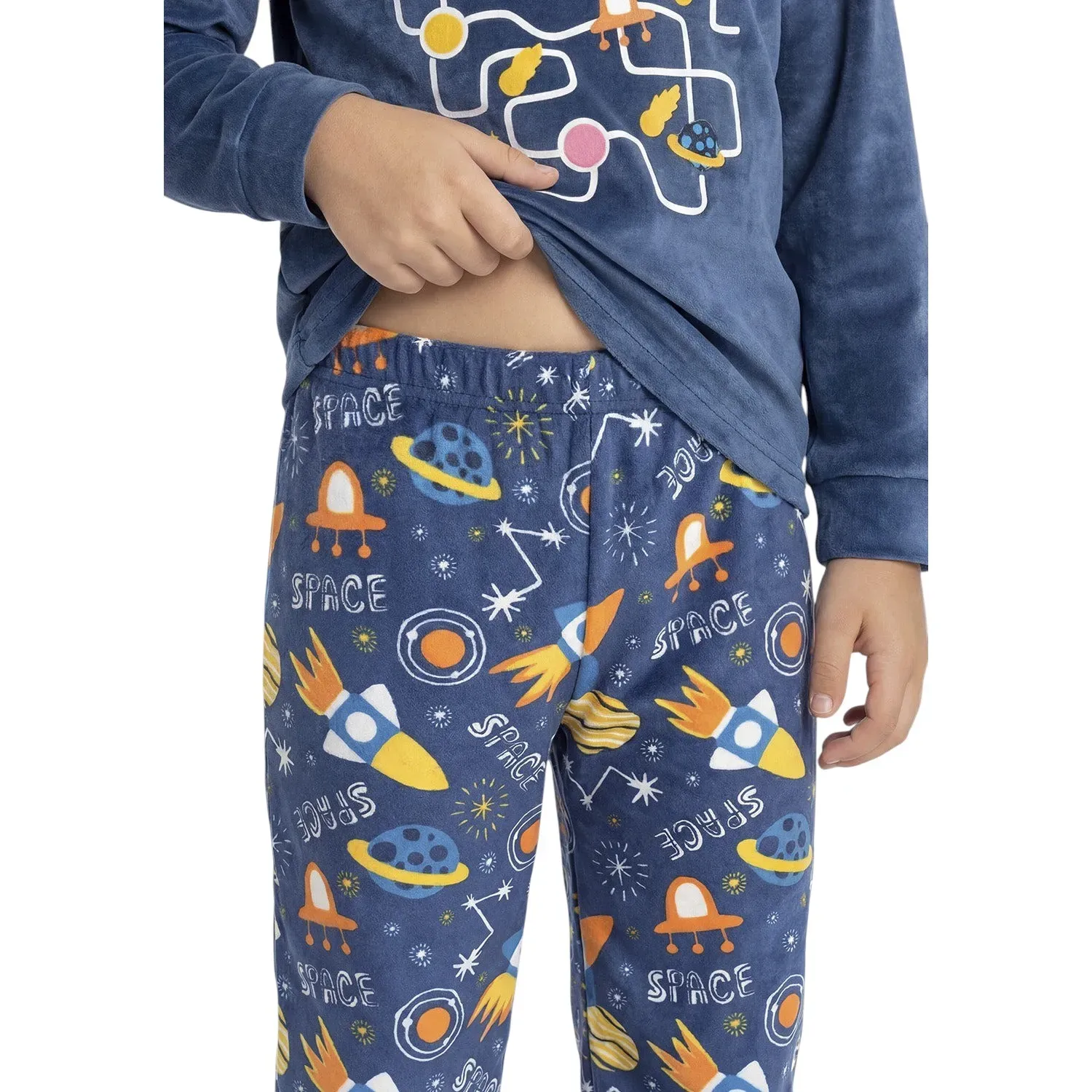 Pijama Kayser Niño Pantalon Plush color azul | Platanitos