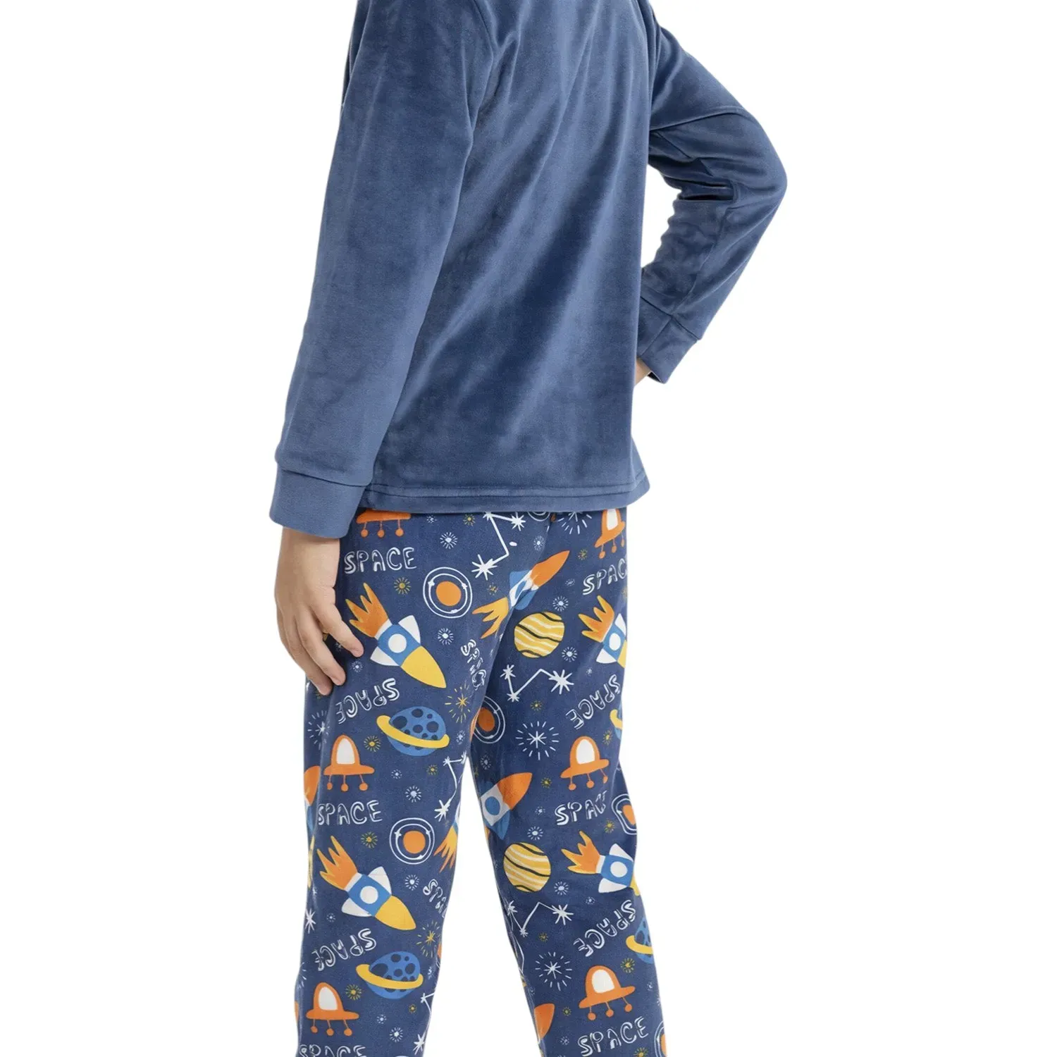 Pijama Kayser Niño Pantalon Plush color azul | Platanitos