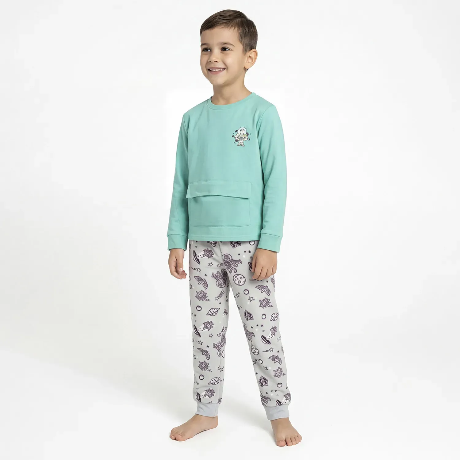 Pijama Kayser Niño Pantalon Polar color verde | Platanitos
