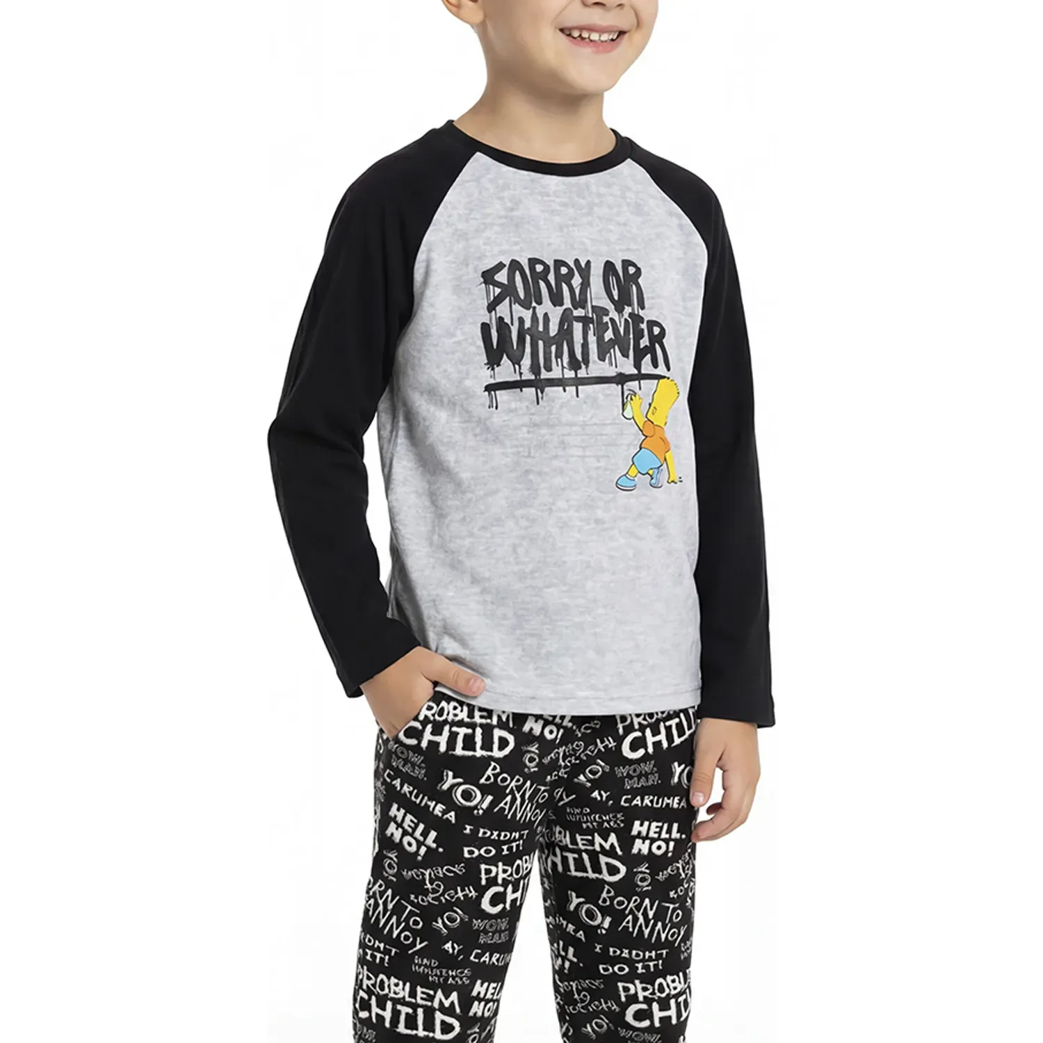 Pijama Kayser Niño Pantalon Polar color negro | Platanitos