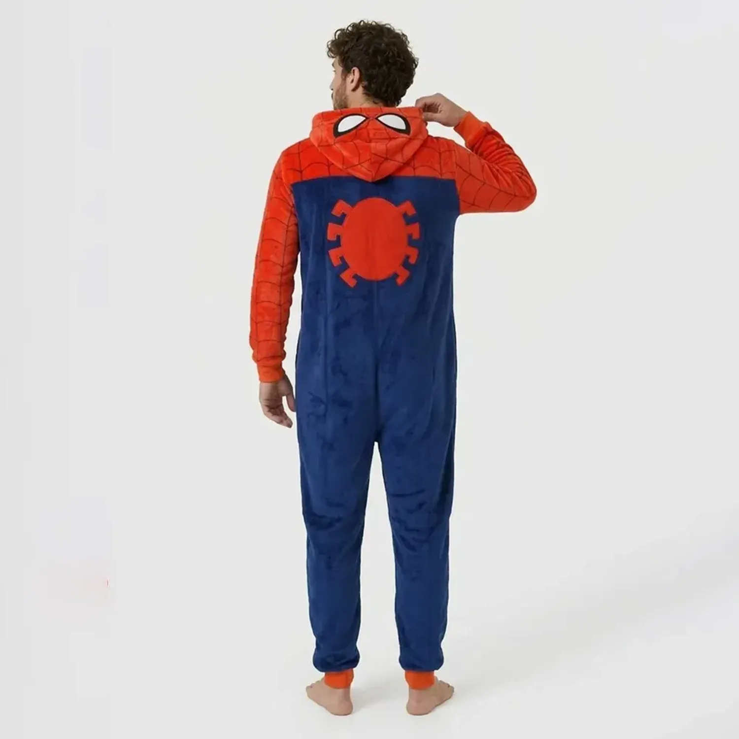 Pijama Kayser Spiderman Enterizo Coral Fleece color rojo | Platanitos