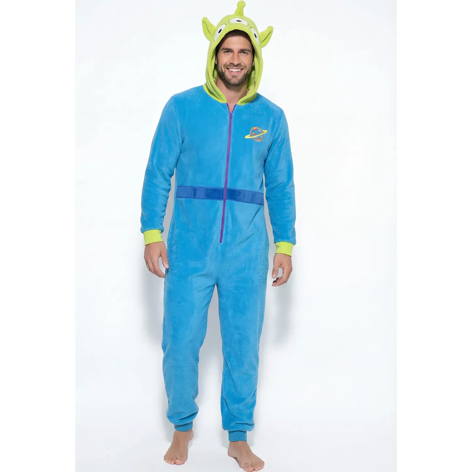 Pijama Kayser Unisex Enterizo Coral Fleece color azul | Platanitos