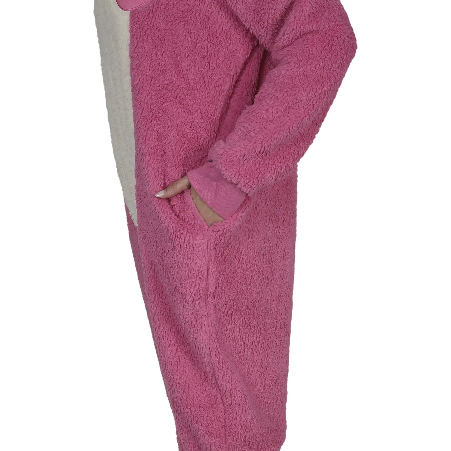 Pijama Kayser Unisex Enterizo Coral Fleece color fucsia | Platanitos