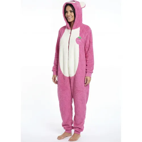 Pijama Kayser Unisex Enterizo Coral Fleece color morado | Platanitos