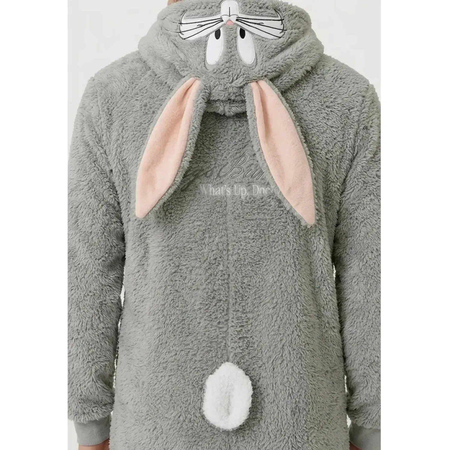 Pijama Kayser Unisex Enterizo Coral Fleece color gris | Platanitos