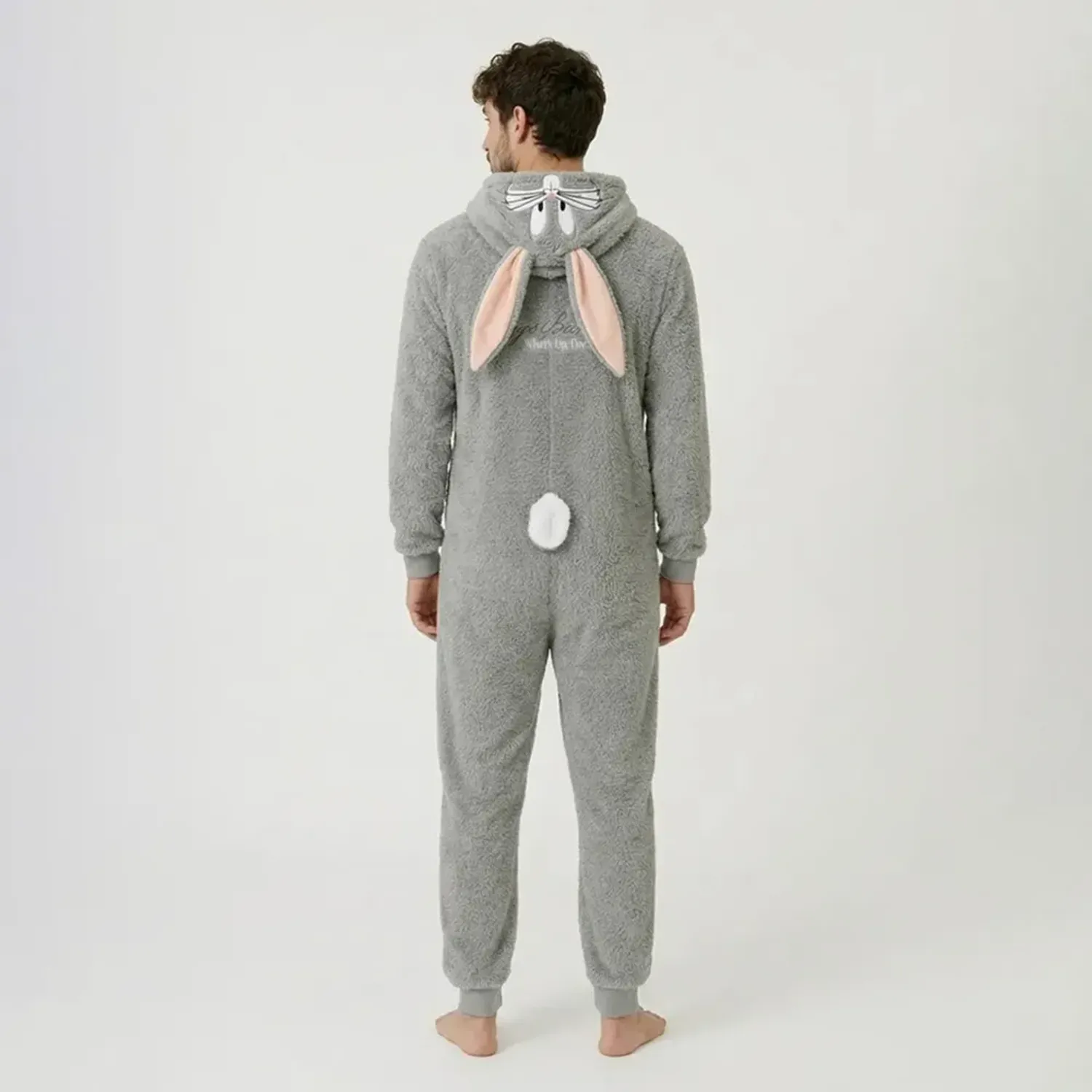 Pijama Kayser Unisex Enterizo Coral Fleece color gris | Platanitos