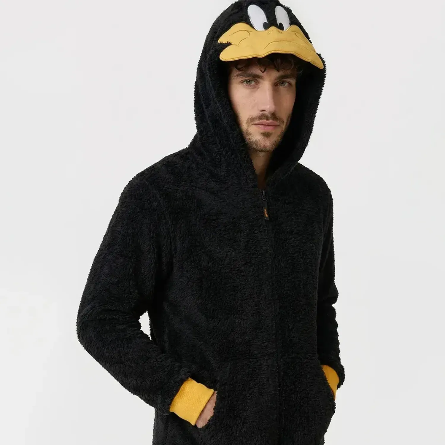 Pijama Kayser Unisex Enterizo Coral Fleece color negro | Platanitos