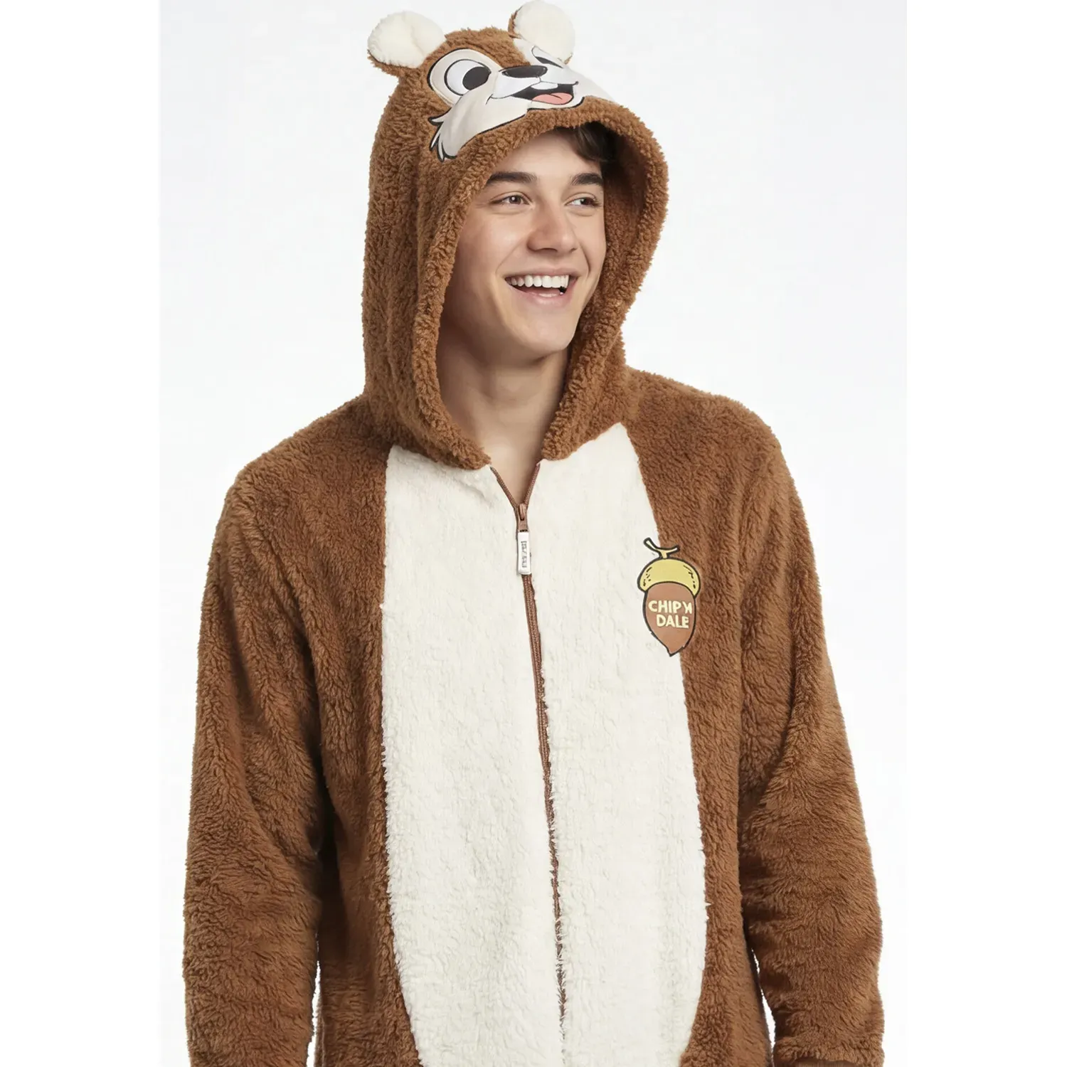 Pijama Kayser Unisex Jovencitos Enterizo Coral Fleece color café | Platanitos