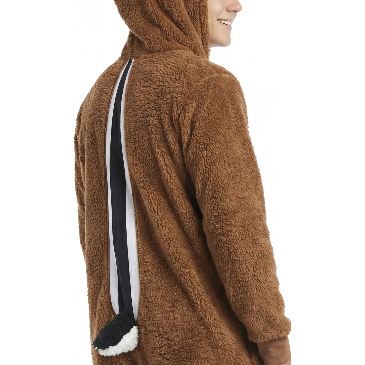 Pijama Kayser Unisex Jovencitos Enterizo Coral Fleece color café | Platanitos