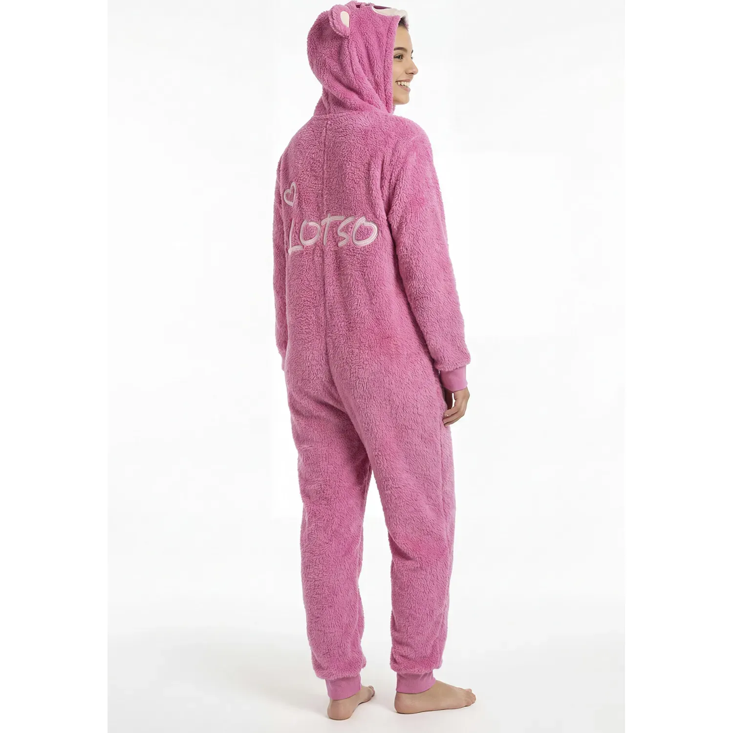 Pijama Kayser Unisex Jovencitos Enterizo Coral Fleece color fucsia | Platanitos