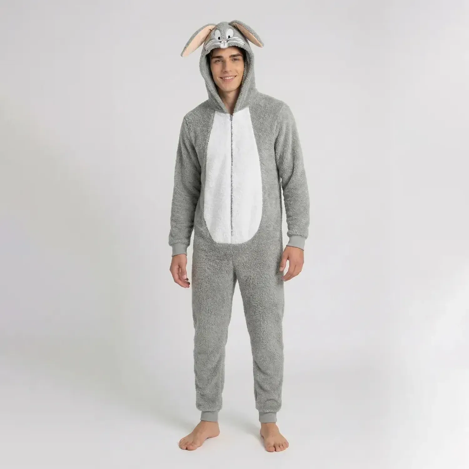 Pijama Kayser Unisex Jovencitos Enterizo Coral Fleece color gris | Platanitos