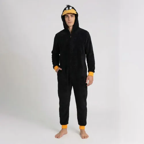 Pijama Kayser Unisex Jovencitos Enterizo Coral Fleece color negro | Platanitos