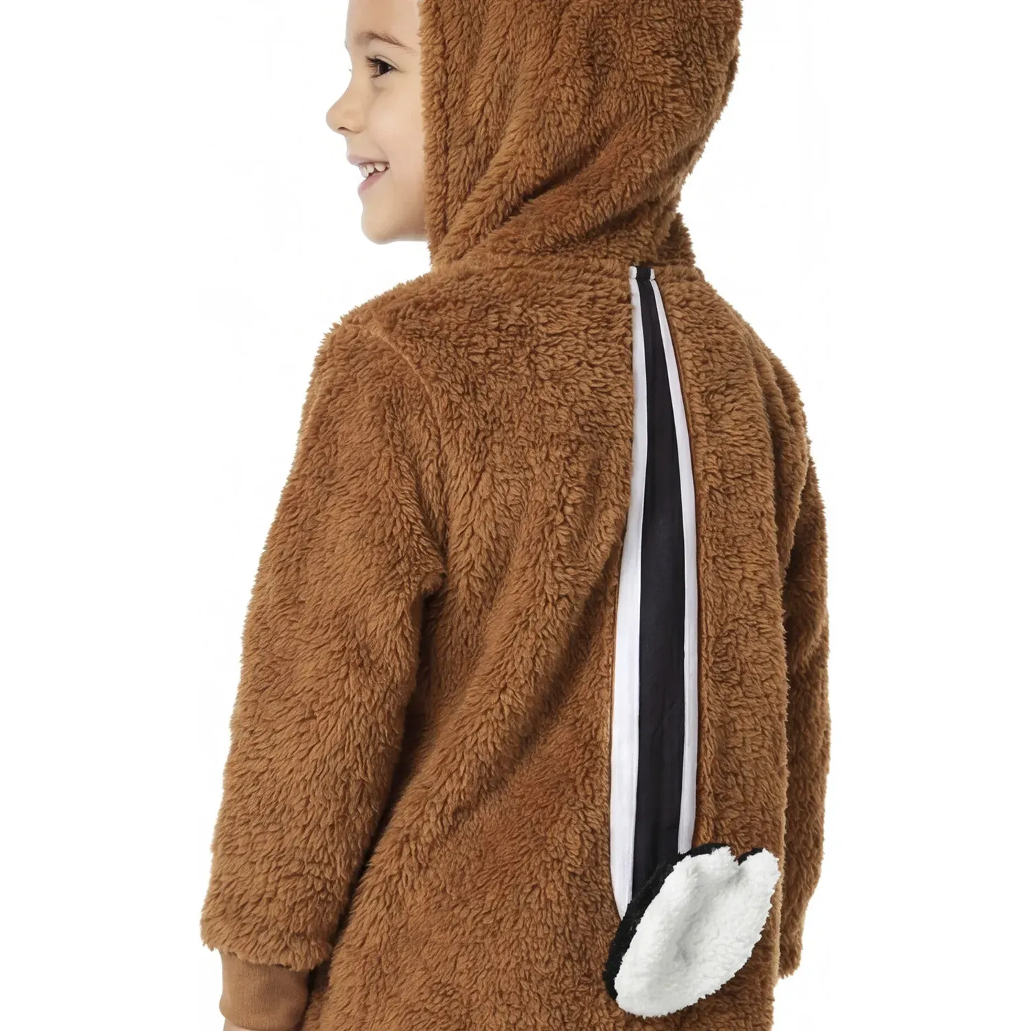 Pijama Kayser Unisex Niño Enterizo Coral Fleece color café | Platanitos