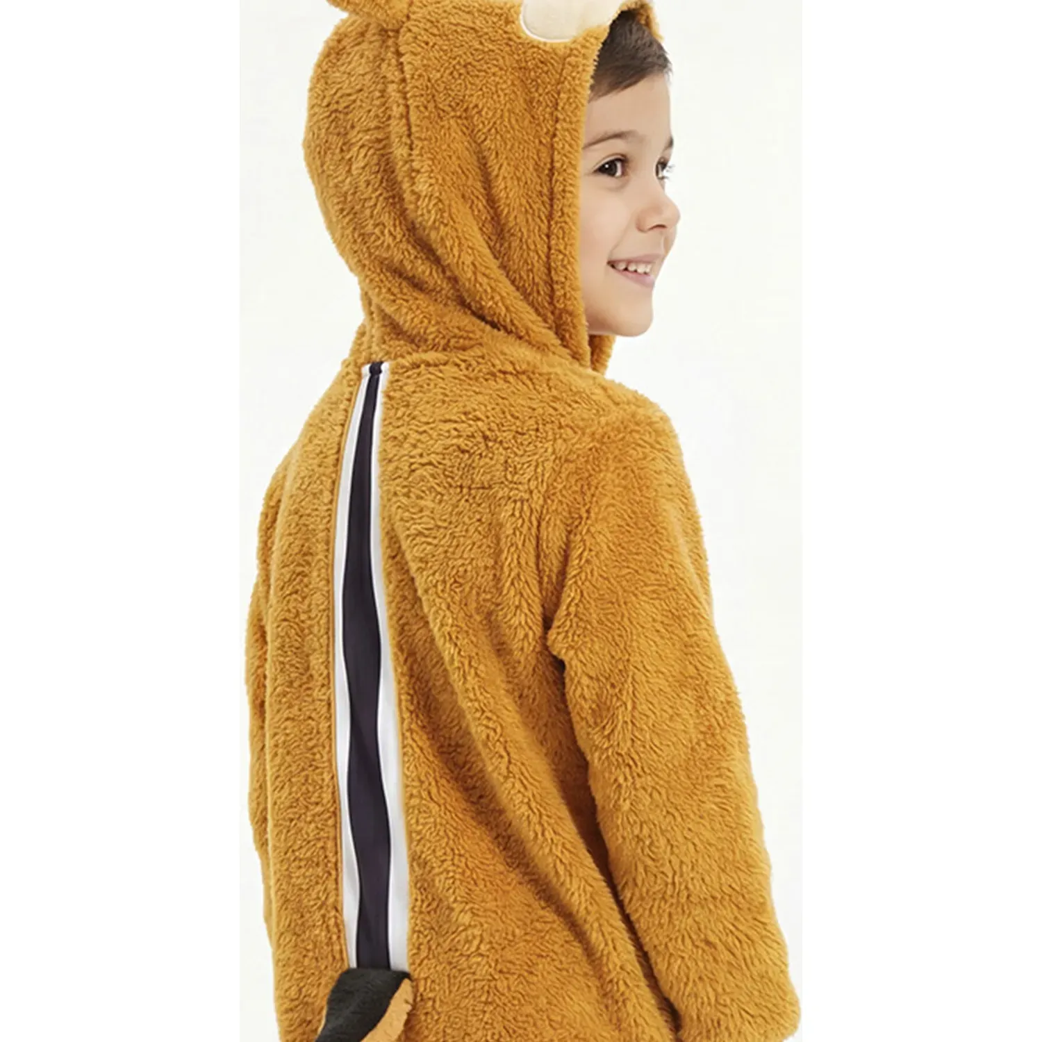 Pijama Kayser Unisex Niño Enterizo Coral Fleece color amarillo | Platanitos