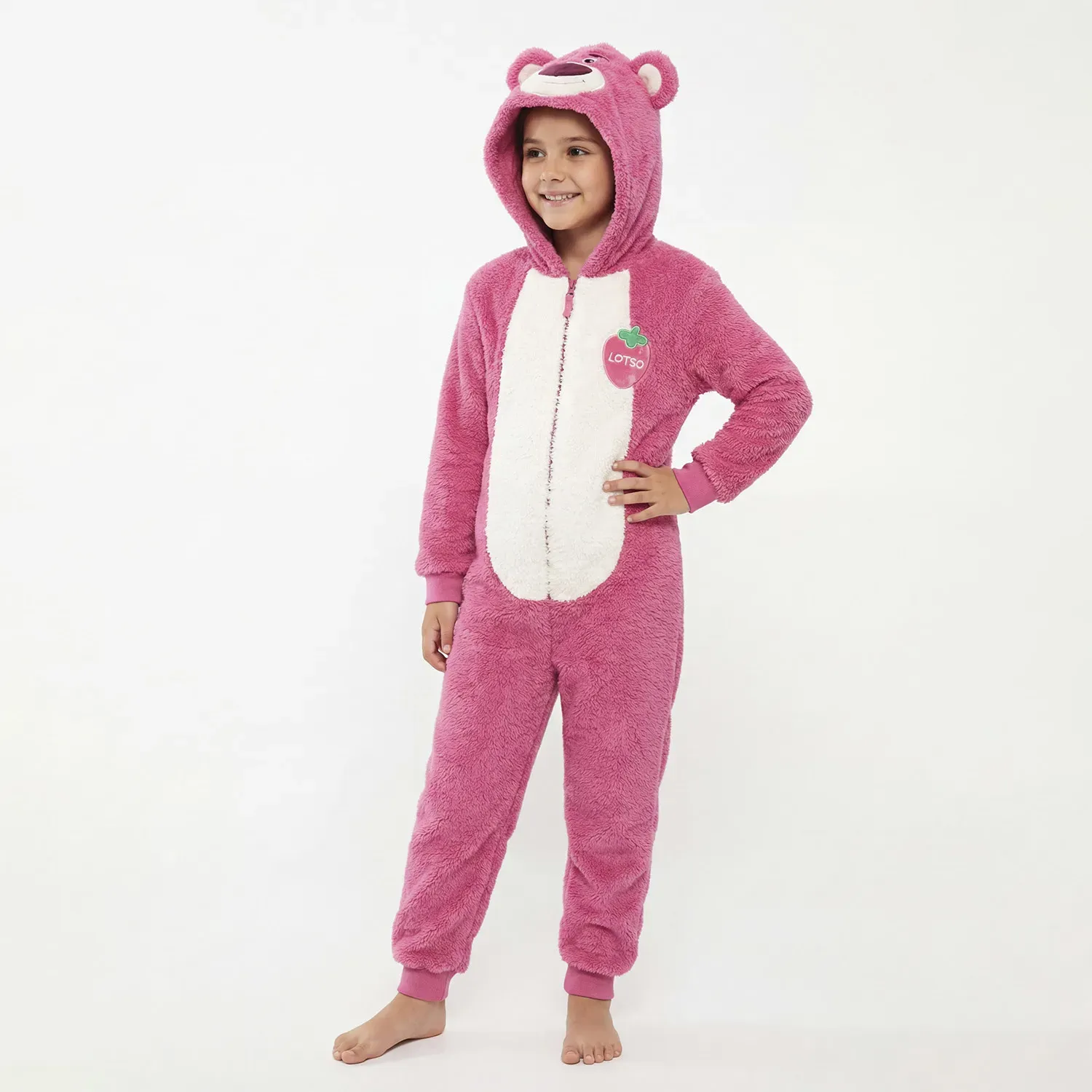 Pijama Kayser Unisex Niño Enterizo Coral Fleece color fucsia | Platanitos