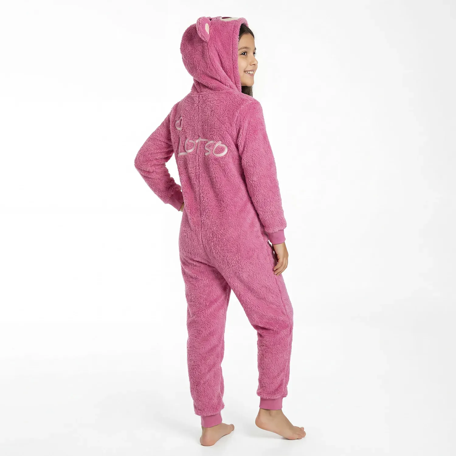 Pijama Kayser Unisex Niño Enterizo Coral Fleece color fucsia | Platanitos