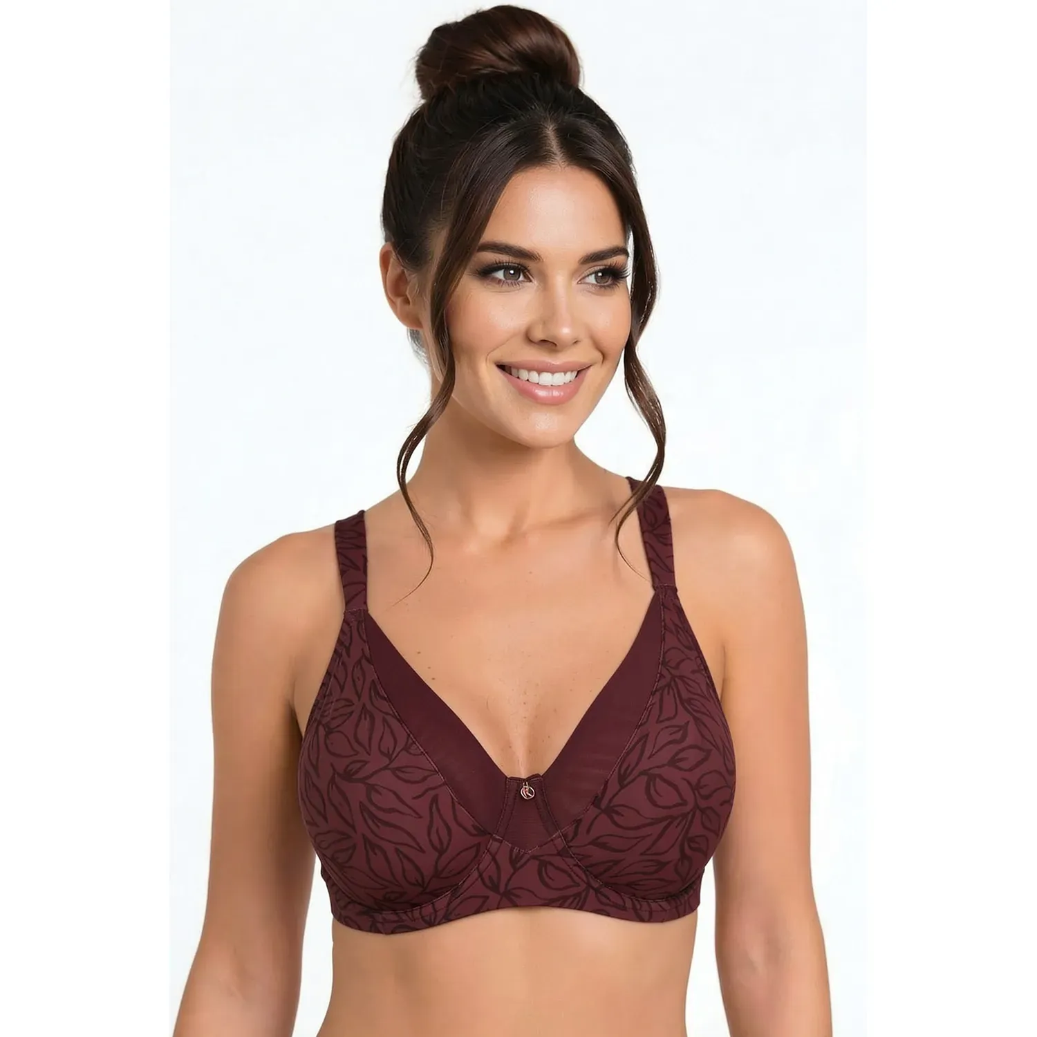 Sosten Kayser Mujer Sin Soft Microfibra color burdeo | Platanitos