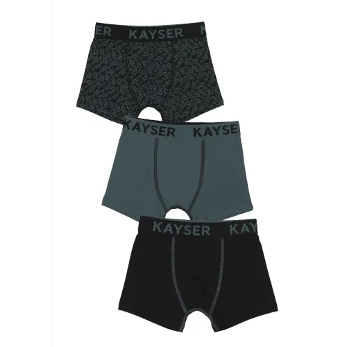 Tripack Kayser Boxer Niño Corto Algodon color negro | Platanitos