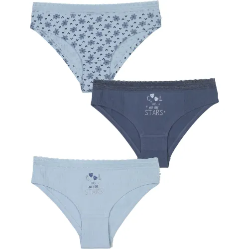Tripack Kayser Calzon Bikini Jovencita Algodon color celeste | Platanitos