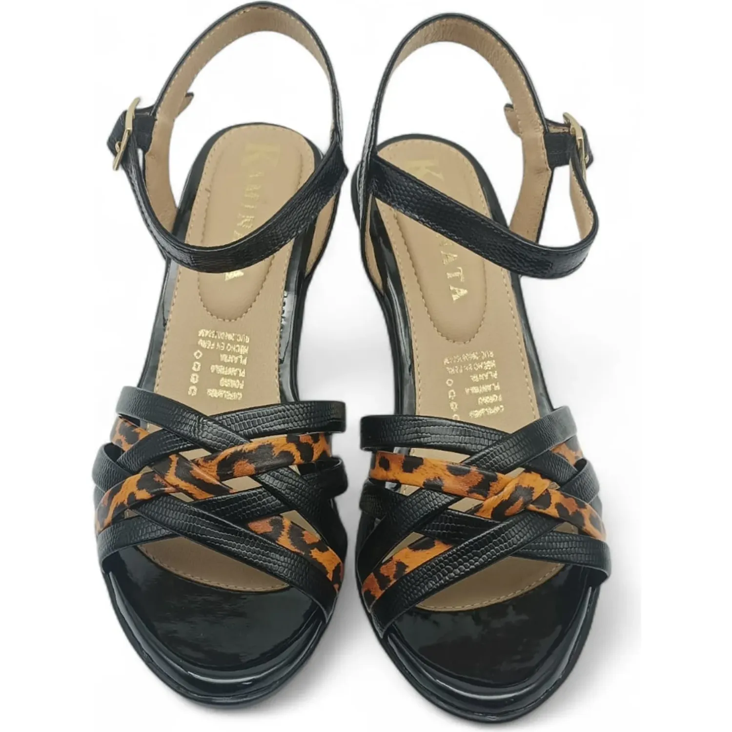 KAMINATA Sandalia Kaminata Casual Mujer Miriam color negro/animal print | Platanitos