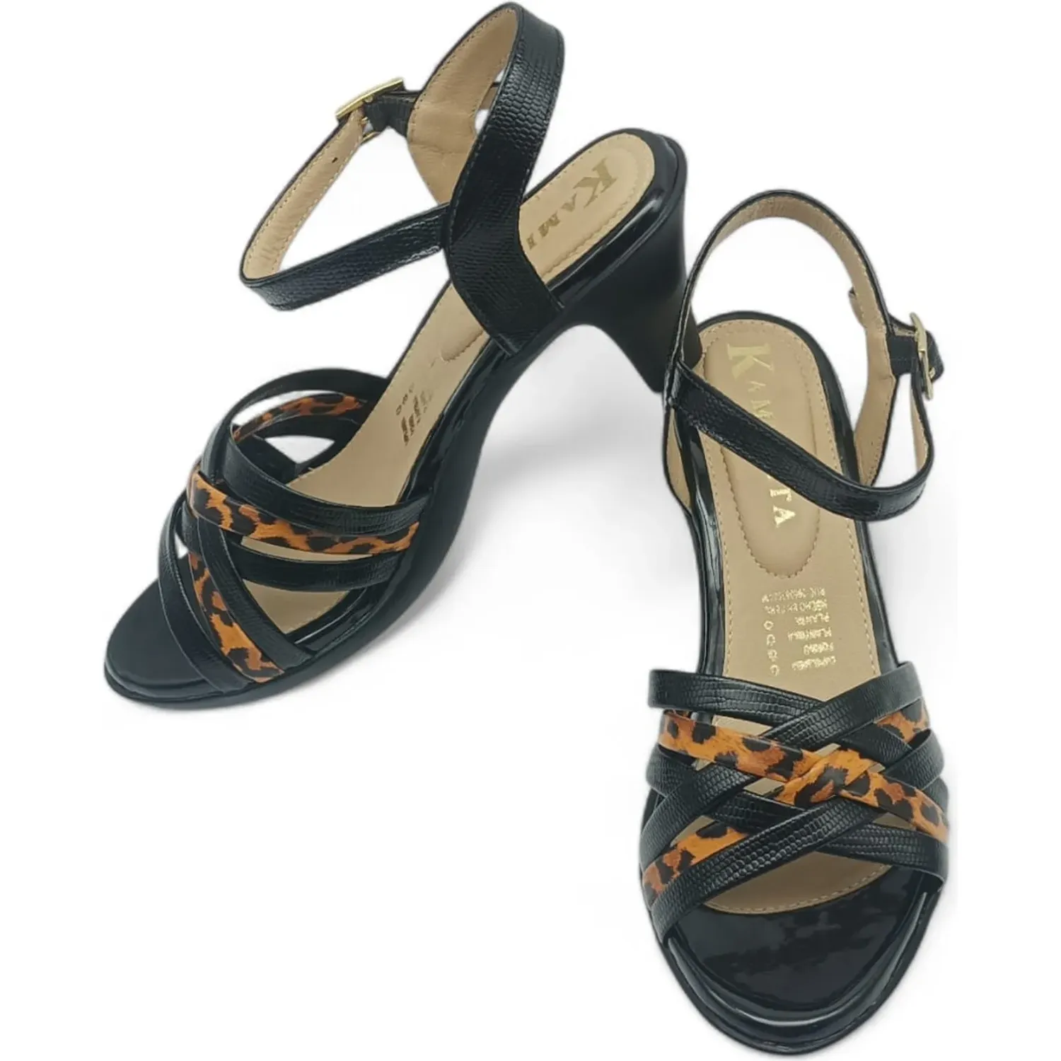 KAMINATA Sandalia Kaminata Casual Mujer Miriam color negro/animal print | Platanitos