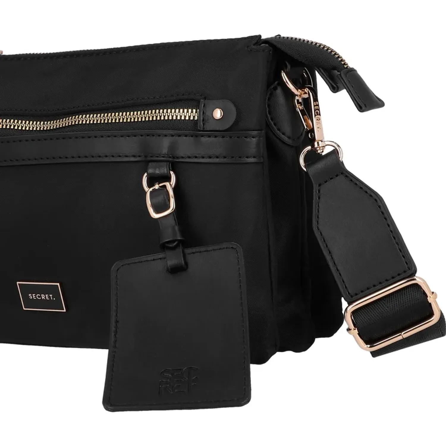 Cartera Secret Mujer Lucerna Mediana color negro | Platanitos