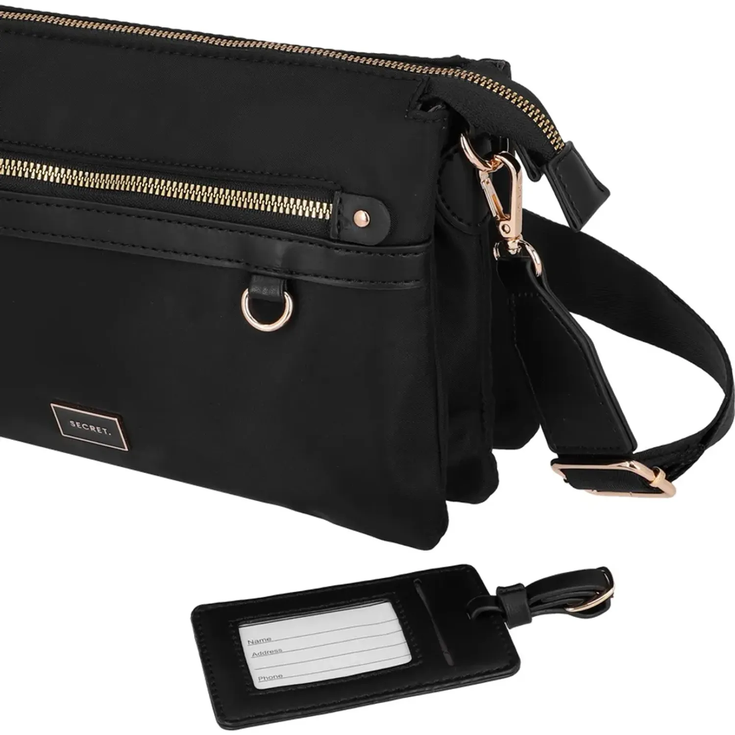 Cartera Secret Mujer Lucerna Mediana color negro | Platanitos