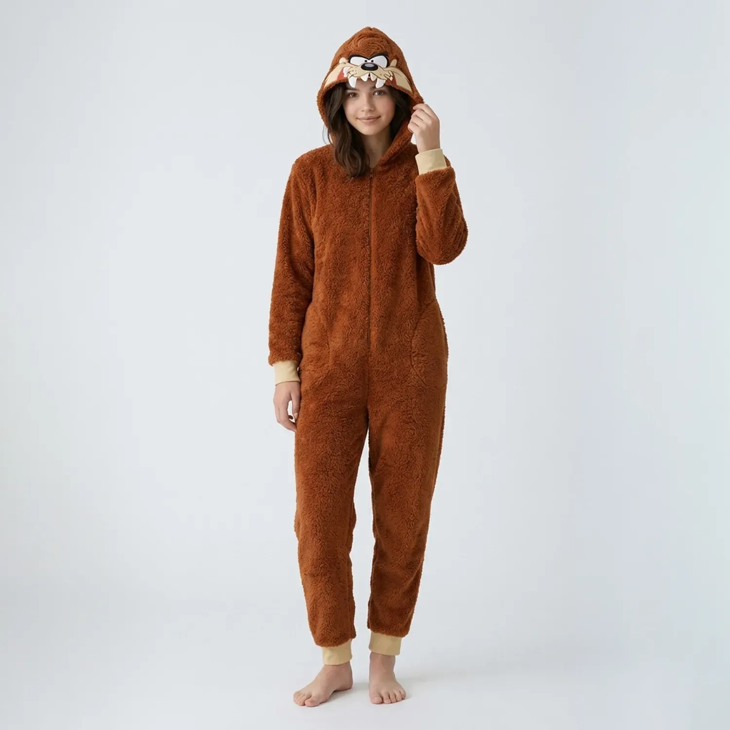 Kayser Pijama Kayser Unisex Juvenil Enterizo Coral Fleece color café | Platanitos