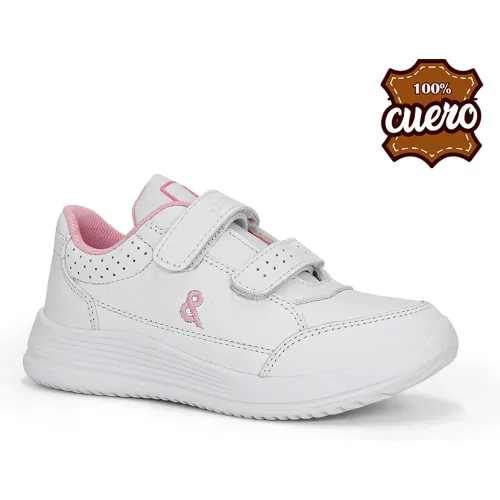 PAR&SS KIDS Blanco de Niña modelo Zapatillas Escolares De Cuero Niños Ce26q1-196 niña 2026020521503891566 Memory Foam Eva
