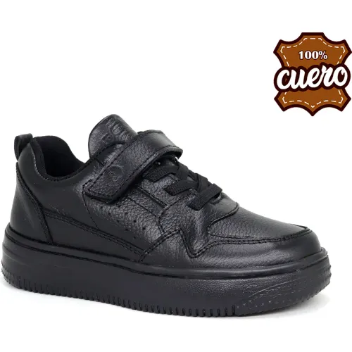 PAR&SS KIDS Negro de Niña / Niño modelo Zapatilla Escolar De Cuero Unisex Niños Ja26-Cg916n-N negros niña 2026020617404187554 Memory Foam Eva