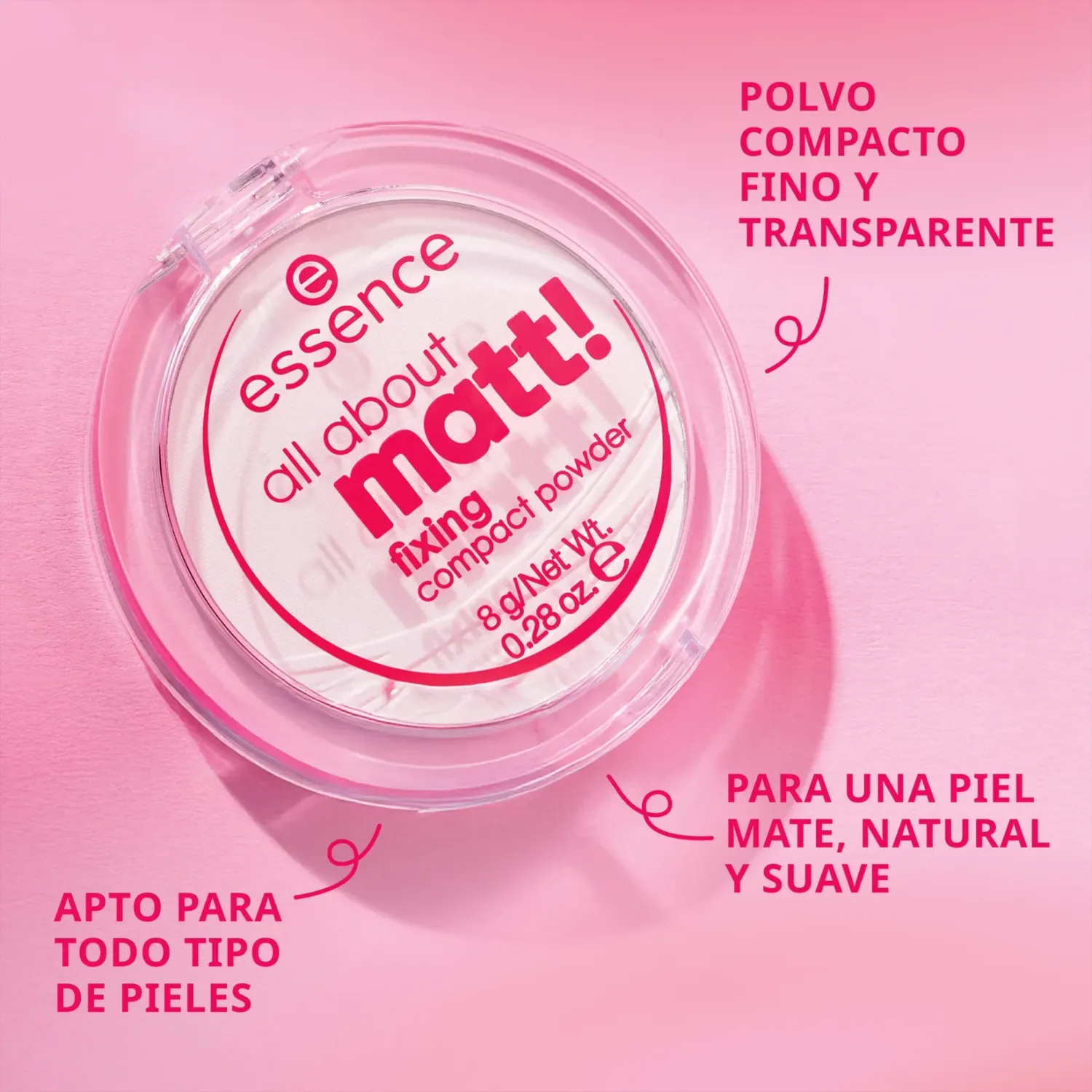 Polvo Essence Compacto All About Matt! color blanco | Platanitos