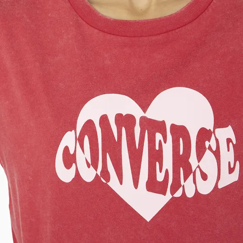 Converse Polo Manga Corta Deportivo Mujer Crop Valentine Heart