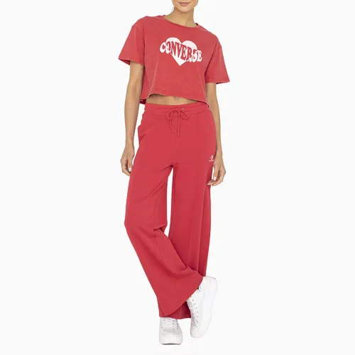 Converse Polo Manga Corta Deportivo Mujer Crop Valentine Heart