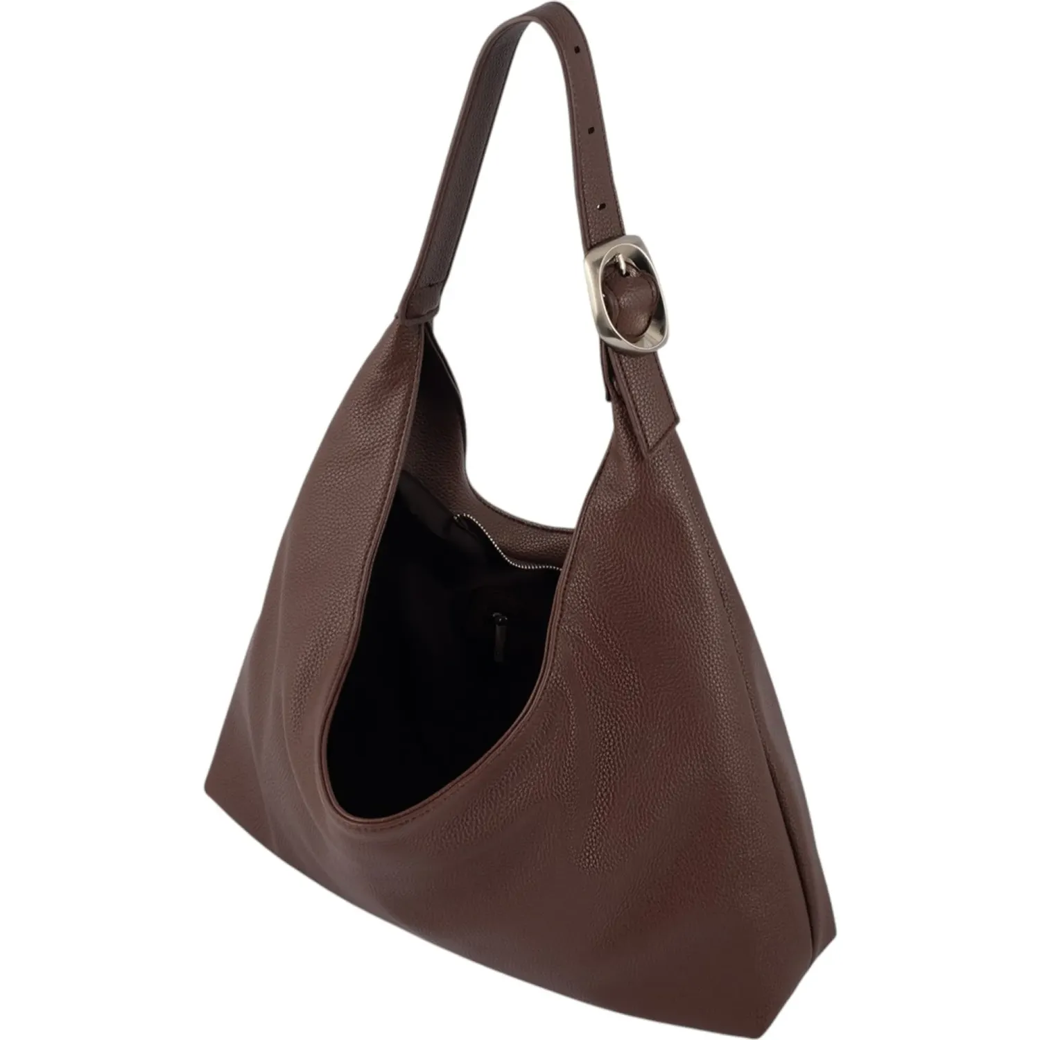 Bolso Crepier Mujer Hobo Janelle Grande color marron oscuro | Platanitos